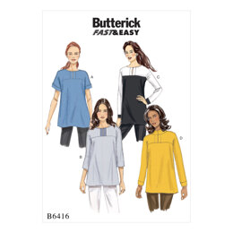 Butterick Misses' Button-Closure Tunics with Yokes B6416 - Sewing Pattern