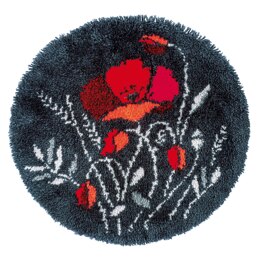 Vervaco Poppies Latch Hook Shaped Rug Kit - 55 x 55 cm