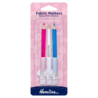 Hemline – Markierstifte: Schneiderkreide mit Pinsel: 3 Farben