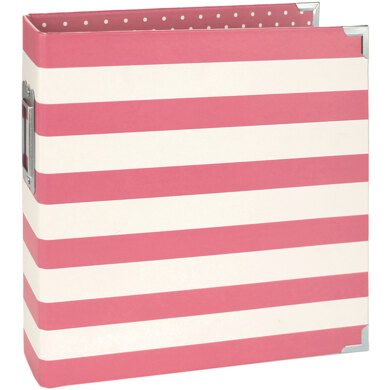 Simple Stories Sn@p! Designer Binder 6"X8" - Pink Stripe