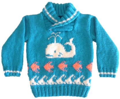 Whale, Fish and Waves Sweater