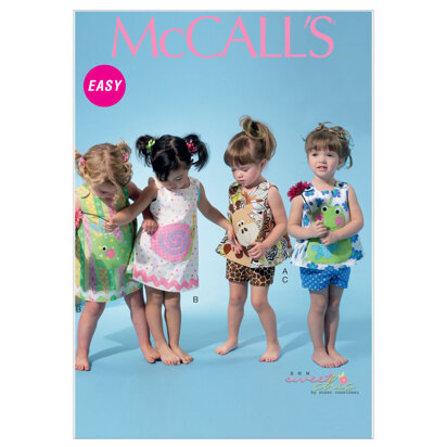McCall's Infants' Top, Dress, Shorts and Appliqu&eacute;s M6541 - Sewing Pattern
