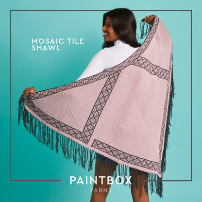 Mosaic Tile Shawl - Free Shawl Knitting Pattern For Women in Paintbox Yarns Cotton 4 Ply by Paintbox Yarns
