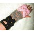 Creepy Skull Gauntlet Fingerless Gloves  Worsted Weight
