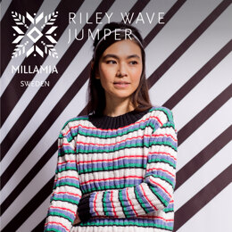 Riley Wave Jumper - Knitting Pattern For Women in MillaMia Naturally Soft Cotton by MillaMia