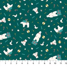 Figo Fabrics Polar Magic - Teal Polar Christmas