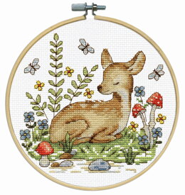 Design Works Deer with Hoop Cross Stitch Kit - 20cm x 20cm
