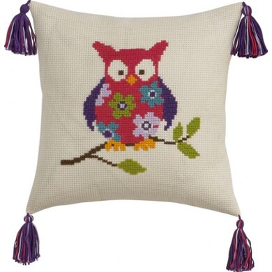 Permin Owl Cushion Cross Stitch Kit - 30x30cm