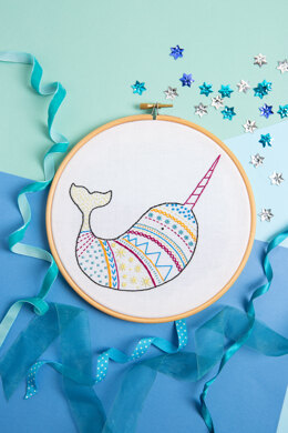Hawthorn Handmade Narwhal Contemporary Embroidery Kit - HH2002876