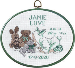 Permin Jamie Birth Sampler Cross Stitch Kit - Multi