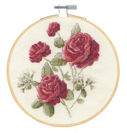 Kreuzstich-Stickset „Rosen“ von DMC – 18 cm im Durchmesser
