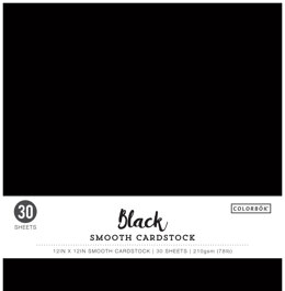 American Crafts Colorbok 78lb Smooth Cardstock 12"X12" 30/Pkg - Black
