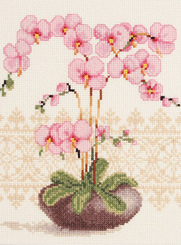 Vervaco Pink Orchid Cross Stitch Kit - 18cm x 23cm