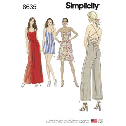 Simplicity 8635 Women's Dress, Jumpsuit and Romper - Sewing Pattern