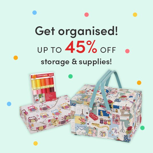 Up to 45 percent off storage and supplies for sewing & quilting!