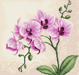 Luca-S Pink Orchid Cross Stitch Kit - 23cm x 22.5cm