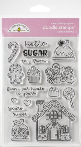 Doodlebug Clear Doodle Stamps - Santa's Sweets, Christmas Magic