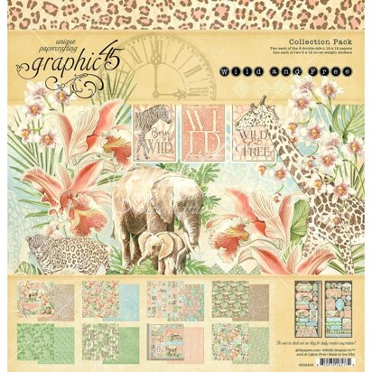 Graphic 45 Wild & Free Double-Sided Paper Pad 12"x12"
