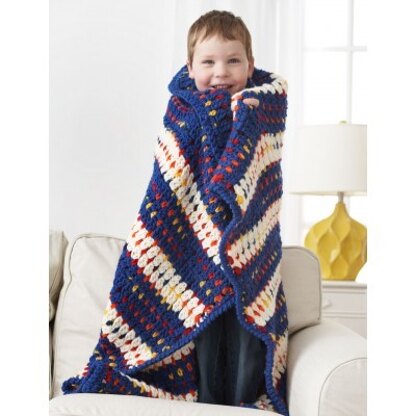 Woven-Look Striped Blanket in Bernat Softee Chunky