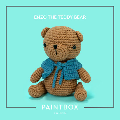 Enzo the Teddy Bear - Free Toy Crochet Pattern For Christmas in Paintbox Yarns Cotton Aran by Paintbox Yarns