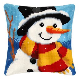 Vervaco Cushion Snowman Cross Stitch Kit