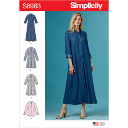 Simplicity S8983 Misses Dresses with Sleeve Variation - Sewing Pattern