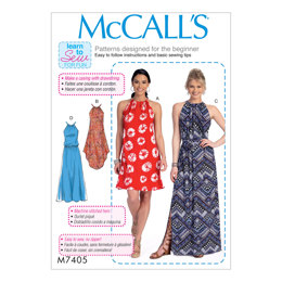 McCall's Misses' Dresses and Belt M7405 - Sewing Pattern