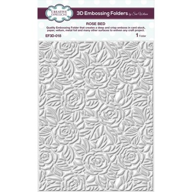 Creative Expressions Rose Bed 3D Embossing Folder - 5 3/4in x 7 1/2in