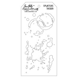 Stampers Anonymous Tim Holtz Layered Stencil 4.125"X8.5" - Splatters