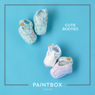 Cutie Booties - Free Knitting Pattern For Babies in Paintbox Yarns Baby DK Prints by Paintbox Yarns