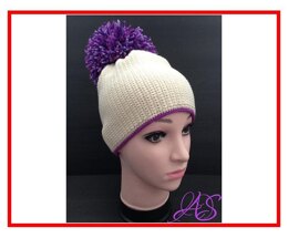 Beanie Hat Crochet Pattern with Pom Pom Unisex