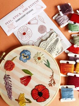 M Creative J Peel, Stick, and Stitch Wildflowers - Flower and Leaf - Leaflet