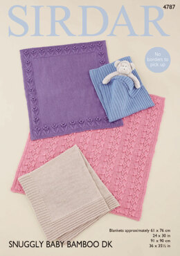 Blankets in Sirdar Snuggly Baby Bamboo DK - 4787 - Downloadable PDF