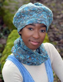 Dylan Beret and Cowl in Juniper Moon Farm Fourteen Paints - Downloadable PDF