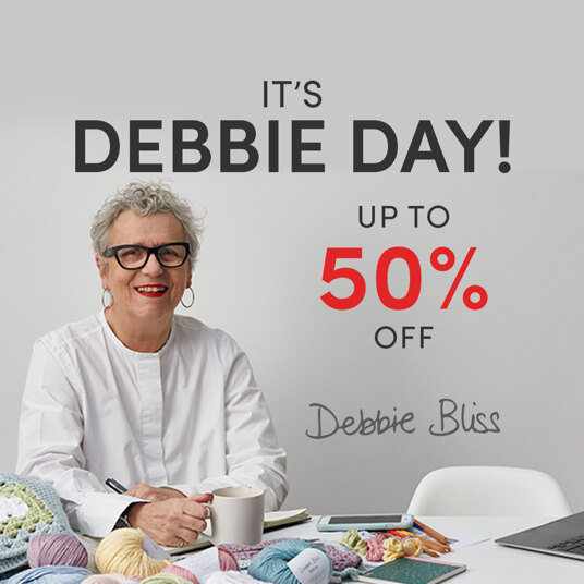 Up to 50 percent off Debbie Bliss yarns, patterns & books!