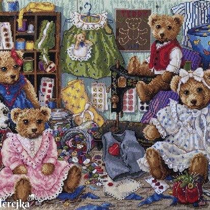 Merejka Teddy Bear Wear Cross Stitch Kit - 36cm x 29cm
