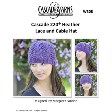 Heathers Cable and Lace Hat in Cascade 220 - W308