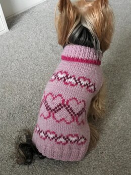 Dog Sweater with Hearts