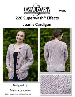 Effects Joan's Cardigan in Cascade Yarns 220 Superwash® - W609 - Downloadable PDF