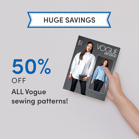 50 percent off all Vogue patterns!