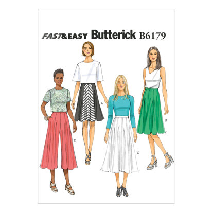 Butterick Rock und Culottes für Damen B6179 - Schnittmuster