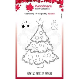 Woodware Clear Singles Festive Fuzzies - Christmas Tree Stamp 4in x 6in
