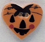 Mill Hill Button 86163 - Large Pumpkin Heart