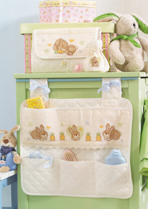 Made with Love - Cute Bunny Baby Pounch and Changing Mat in Anchor - Downloadable PDF