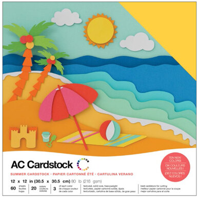 American Crafts Variety Cardstock Pack 12"X12" 60/Pkg - Summer