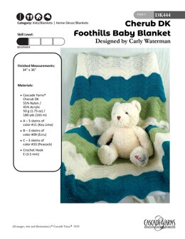 Foothills Baby Blanket  in Cascade Yarns Cherub DK - DK444 - Downloadable PDF