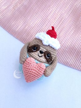 Valentine's Day Sloth Cupcake