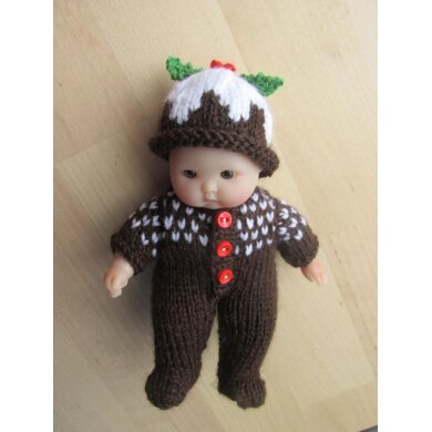 Offer! Christmas Pudding Outfit for 5" Berenguer Doll