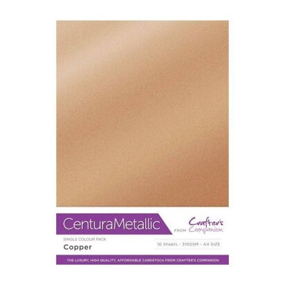 Crafters Companion Metallic Single Colour 10 Sheet Pack - Copper