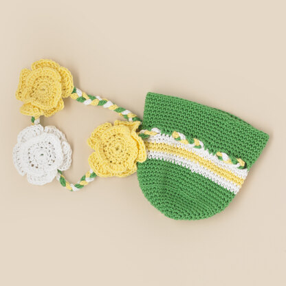 Cherub Flower Crochet Bag in Paintbox Yarns Cotton DK - Downloadable PDF